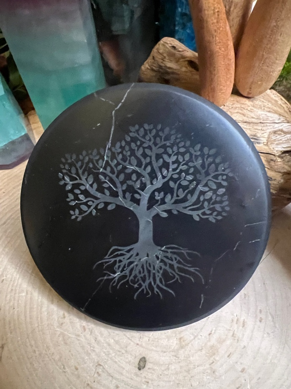 Shungite tree of life coaster